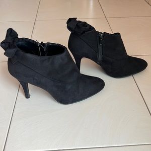 Black suede booties